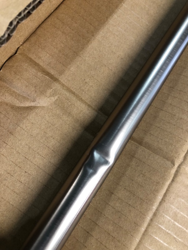 Photo 4 of *USED* Small dent* Amazon Basics Tension Curtain Rod, Adjustable 54-90" Width - Nickel, Classic Finial Nickel 54-90" Indoor