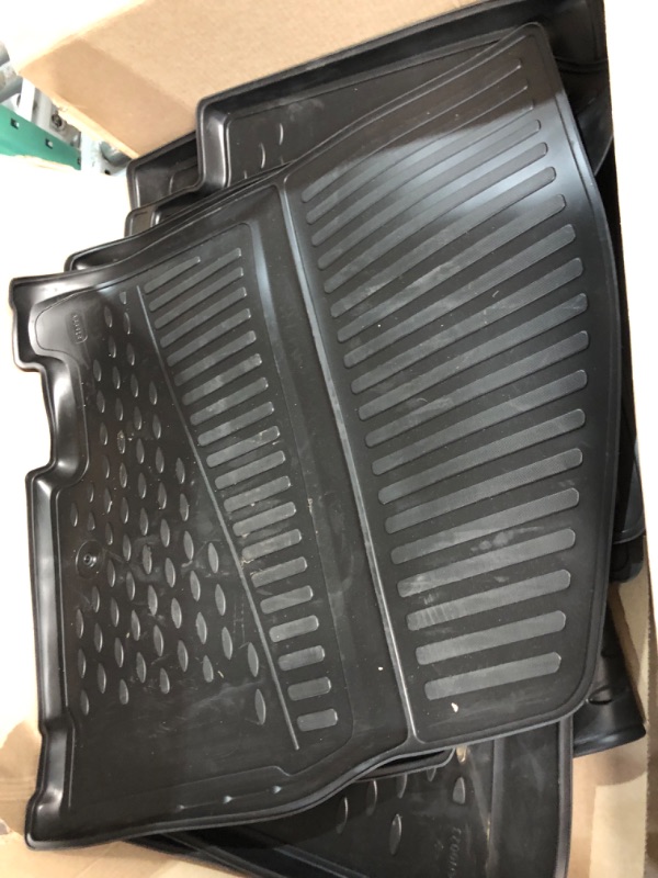 Photo 2 of * USED * 
Fits 2022-2023 Kia Carnival Floor Mats 7 Seater, Front 2nd Row and 3rd Liner Set 3D Custom Fit All-Weather Full Set Liners, Black