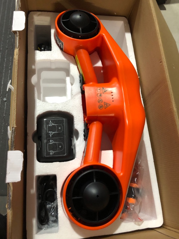 Photo 8 of **TESTED POWERS ON**  Asiwo Underwater Scooter, Sea Scooter Dual Motors with Action Camera Mount Orange
