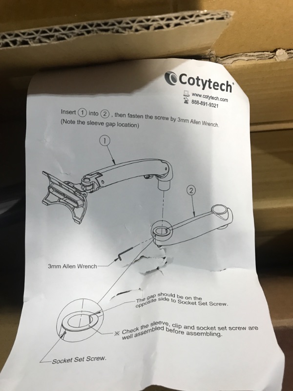 Photo 3 of Cotytech Expandable Apple Desk Mount Spring Arm Clamp Base - Silver