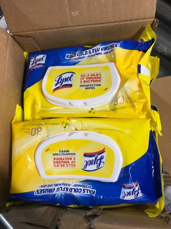 Photo 4 of **4-BOXES*LYSOL 80-Count Lemon Disinfectant Wipes All-Purpose Cleaner