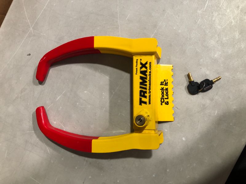 Photo 5 of Trimax TCL75 Deluxe Universal Wheel Chock Lock-Yellow/Red