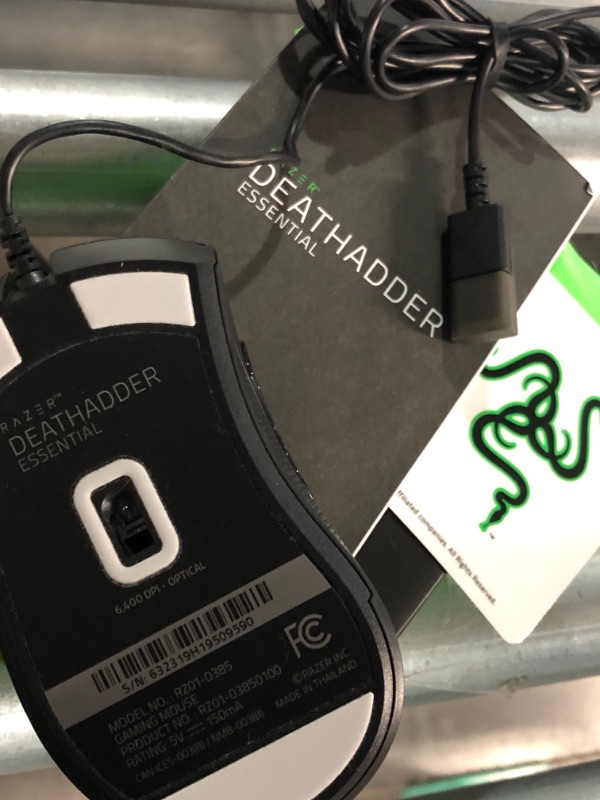 Photo 2 of Razer DeathAdder Essential Gaming Mouse: 6400 DPI Optical Sensor - 5 Programmable Buttons - Mechanical Switches - Rubber Side Grips - Classic Black