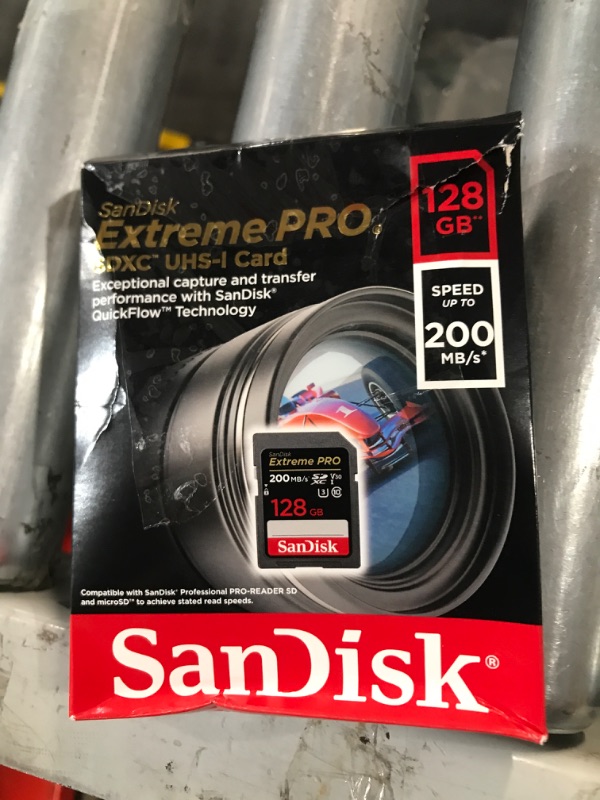 Photo 3 of SanDisk 128GB Extreme PRO SDXC UHS-I Memory Card - C10, U3, V30, 4K UHD, SD Card - SDSDXXD-128G-GN4IN 128GB Memory Card Only