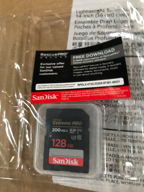 Photo 2 of SanDisk 128GB Extreme PRO SDXC UHS-I Memory Card - C10, U3, V30, 4K UHD, SD Card - SDSDXXD-128G-GN4IN 128GB Memory Card Only