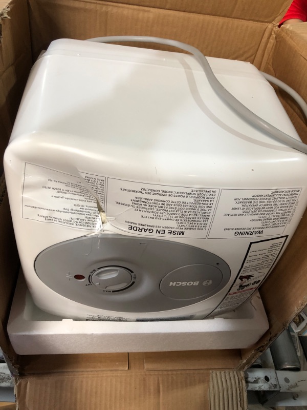 Photo 2 of **FOR PARTS**Bosch Electric Mini-Tank Water Heater Tronic 3000 T 4-Gallon (ES4) - Eliminate Time for Hot Water - Shelf, Wall or Floor Mounted 4 Gallon