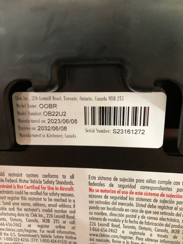 Photo 1 of Clek Oobr High Back Booster Car Seat with Rigid Latch, Railroad (Flame Retardant Free)