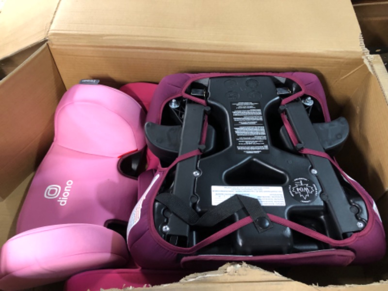 Photo 2 of Diono Cambria 2 XL, Dual Latch Connectors, 2-in-1 Belt Positioning Booster Seat, High-Back to Backless Booster with Space and Room to Grow, 8 Years 1 Booster Seat, Pink 2020 Pink