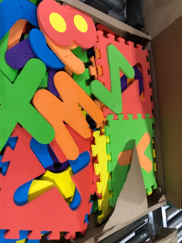 Photo 1 of DIMPLE Kids Foam Play Mat (36-Piece Set) 6.25 x 6.25 Inches Interlocking Alphabet and Numbers Floor Puzzle Colorful EVA 