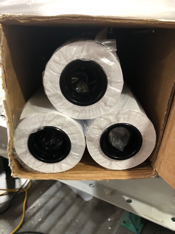 Photo 1 of ACYPAPER Plotter Paper 24 x 150, CAD Paper Rolls, 20 lb. Bond Paper on 2" Core for CAD Printing on Wide Format Ink Jet Printers, 4 Rolls per Box. Premium Quality