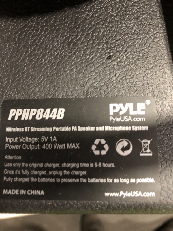 Photo 4 of **STOCK PHOTO ONLY FOR REFERENCE SEE ALL PICTURES**
Pyle Wireless Portable PA Speaker System - 800W Powered Bluetooth 