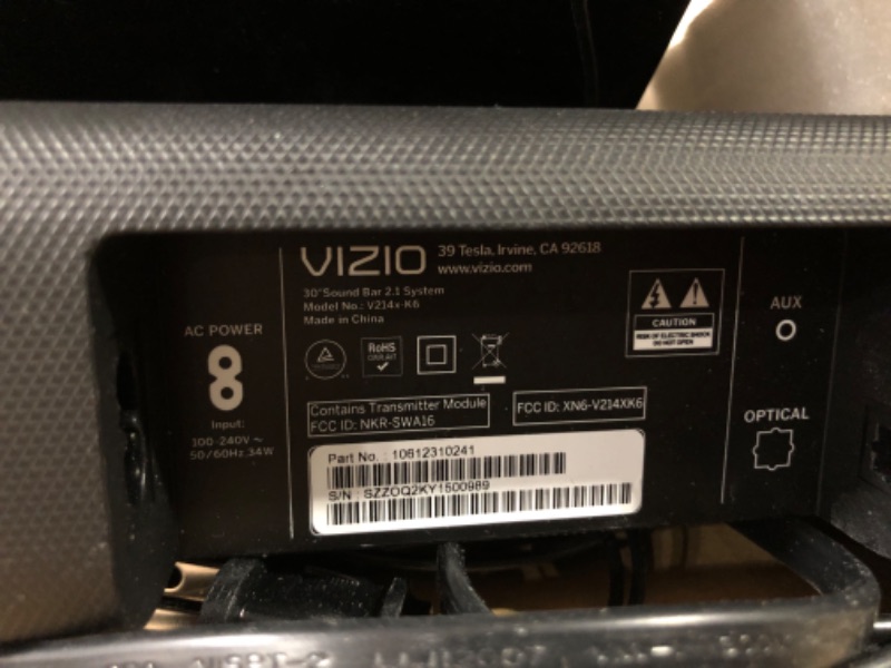 Photo 3 of **See Notes** 
VIZIO V-Series 2.1 Compact Home Theater Sound Bar with DTS Virtual:X, Bluetooth