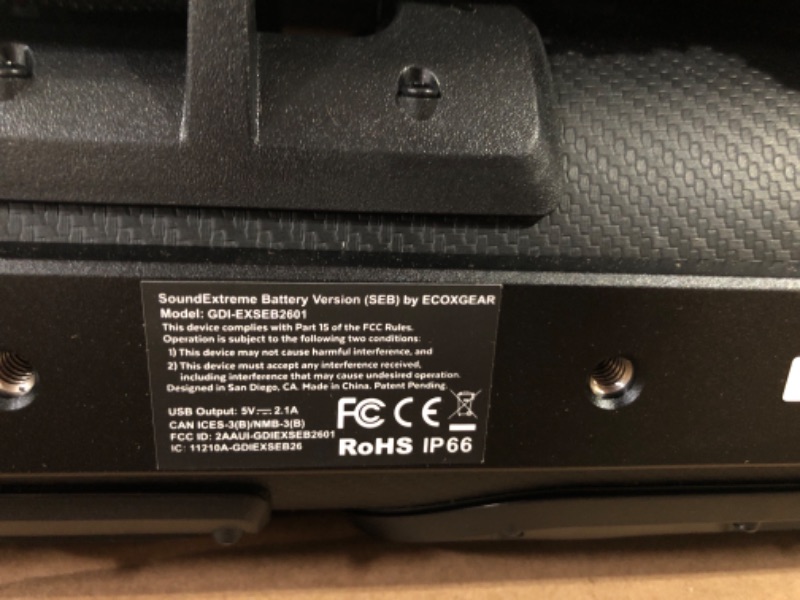 Photo 1 of ECOXGEAR SoundExtreme SEB26 Rechargeable Amplified Powersports Bluetooth 8 Speaker Soundbar Waterproof Sandproof with LED Lighting 500 Watts of Peak Power
