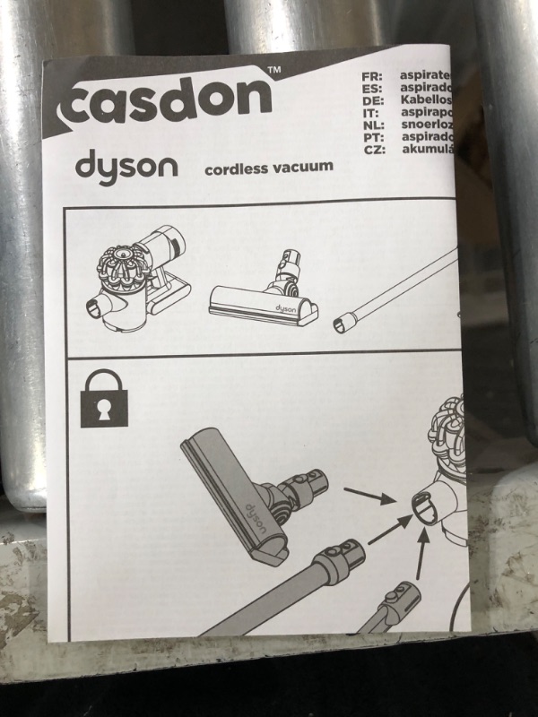 Photo 3 of Casdon Little Helper Dyson Cord-Free Vacuum Cleaner Toy, Grey, Orange and Purple 