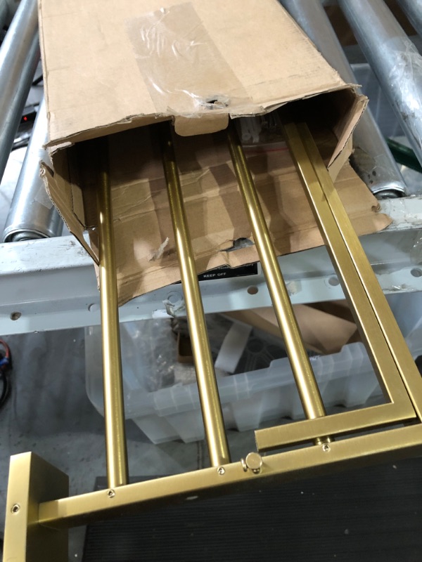 Photo 1 of **Bars won't attach**
Bathroom Towel Rack Brushed Gold Towel Shelf with Towel Bar Stainless Steel 
