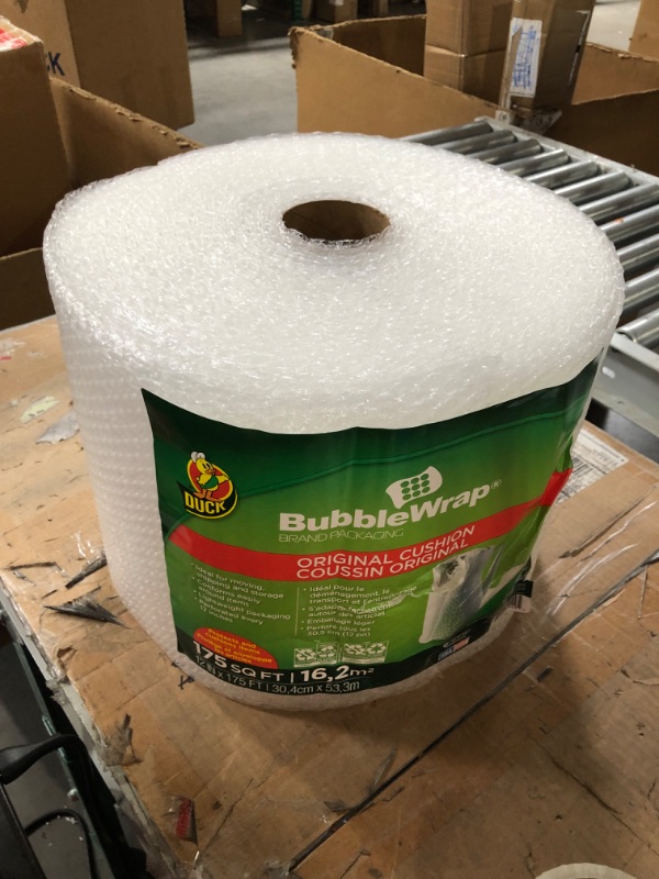 Photo 2 of Duck Brand Bubble Wrap Roll, Original Bubble Cushioning, 12" x 175'