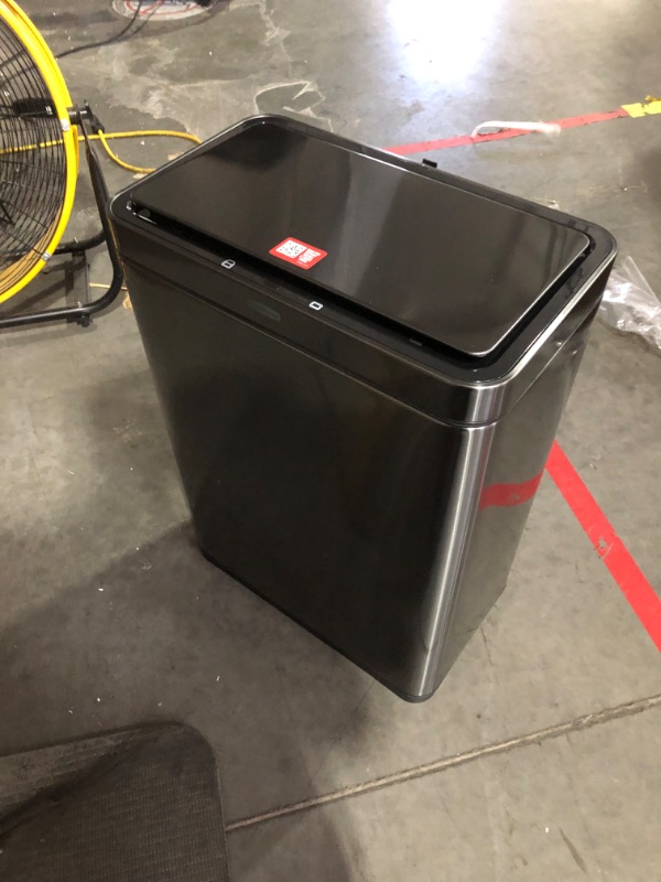 Photo 3 of Rubbermaid Elite Stainless Steel Sensor Trash Can 12.4 Gallon, Charcoal