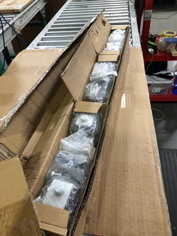Photo 1 of 104RDHOUSE 65" Bifold Sliding Barn Door Hardware,White Flat Rail Top Mounting Roller, Fit 16" Door Panel