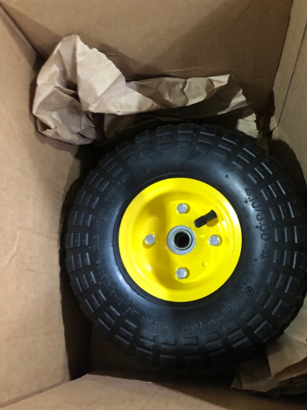 Photo 3 of 4.10/3.50-4 tire and Wheel Flat Free,10" Solid Tire Wheel with 5/8" Bearings,2.1" (2-Pack)