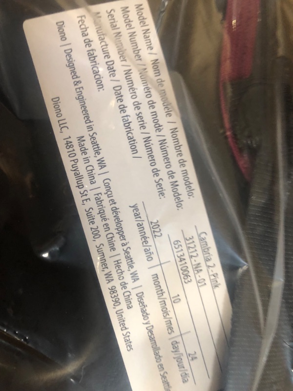 Photo 3 of Diono Cambria 2 XL 2022, Dual Latch Connectors, 2-in-1 Belt Positioning Booster Seat, High-Back to Backless Booster with Space and Room to Grow, 8 Years 1 Booster Seat, Pink NEW! Pink