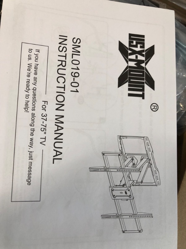 Photo 1 of Full Motion TV Mount, USX MOUNT TV Wall Mount for Most 37-75 inch TVs