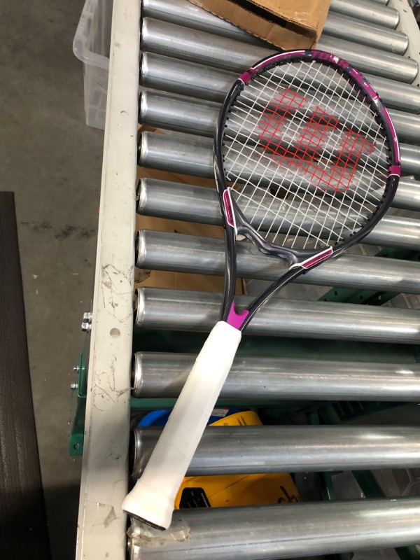 Photo 5 of [damage] WILSON Adult Recreational Tennis Racket Grip Size 2 - 4 1/4" Pink/Grey