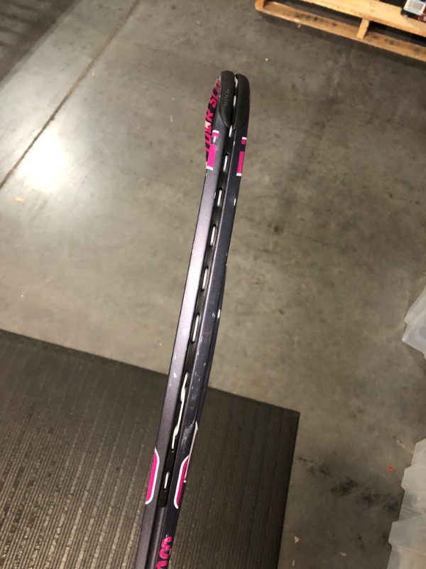 Photo 2 of [damage] WILSON Adult Recreational Tennis Racket Grip Size 2 - 4 1/4" Pink/Grey