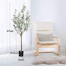 Photo 1 of (USED/MISSING BRANCH) LOMANTO Artificial Eucalyptus Tree 4Ft Fake Eucalyptus Plant in Pot 4 FT