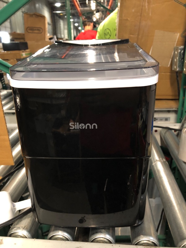 Photo 3 of **TESTED** Silonn Ice Makers Countertop 9 Bullet Ice Cubes, day Water Filter Pitcher, White