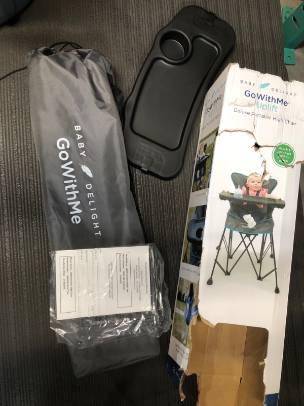 Photo 2 of Baby Delight Go with Me Uplift Deluxe Portable High Chair | Indoor and Outdoor | Teal and Grey **CARRY BAG TORN**