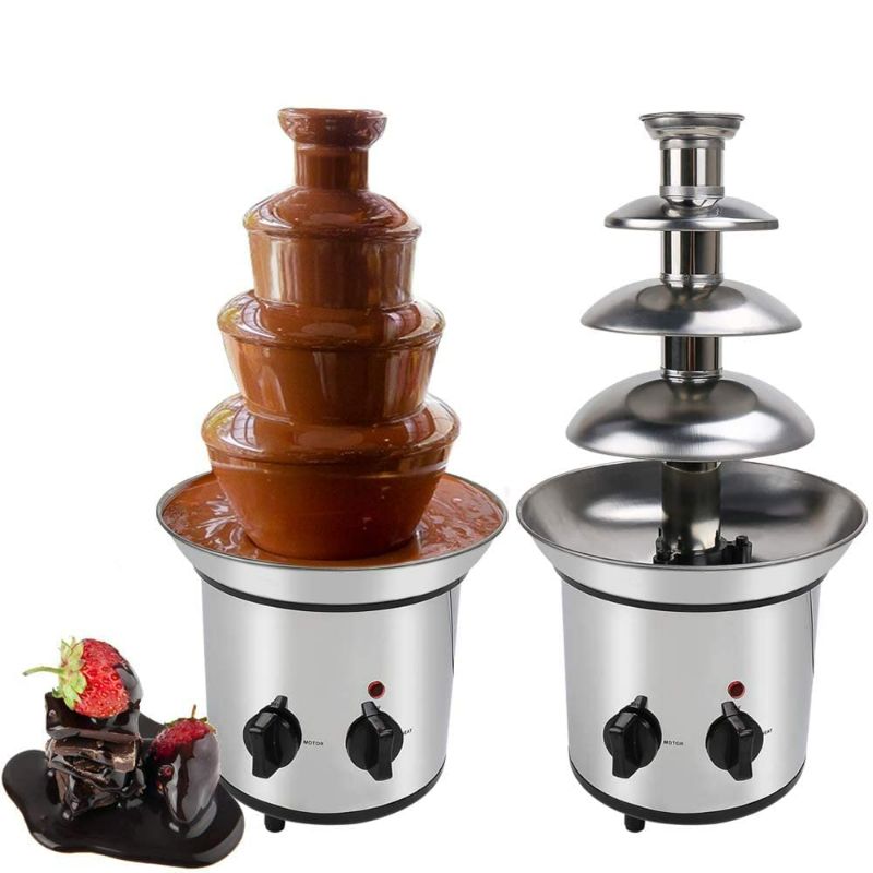 Photo 1 of (USED/MISSING PART) 4 Tiers Stainless Steel Chocolate Fondue Fountain,2-Pound Capacity **MISSING PARTS**