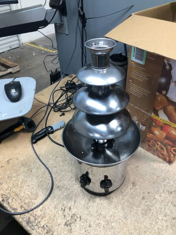 Photo 2 of (USED/MISSING PART) 4 Tiers Stainless Steel Chocolate Fondue Fountain,2-Pound Capacity **MISSING PARTS**