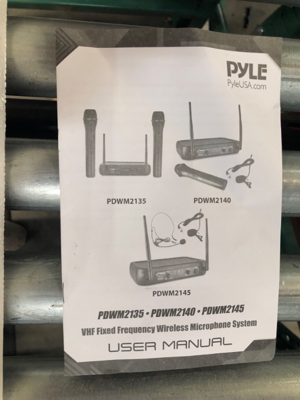 Photo 5 of Pyle Channel Microphone System-VHF Fixed Dual Frequency Wireless Set with 2 Handheld Dynamic Transmitter Mics, Receiver Base & Hosa CSS-110 1/4" TRS to 1/4" TRS Balanced Interconnect Cable, 10 Feet