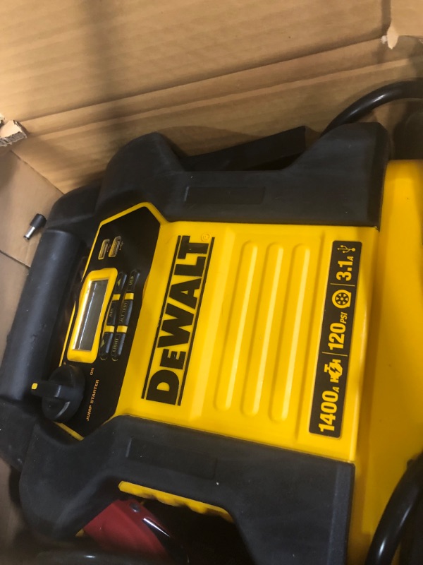 Photo 2 of DEWALT DXAEJ14 Digital Portable Power Station Jump Starter: 1400 Peak/700 Instant Amps, 120 PSI Digital Air Compressor, \