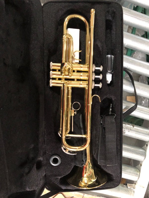 Photo 2 of ****STOCK IMAGE FOR REFERENCE*** 
Qsanpel Bb Standard Trumpet Set for Beginner Student Brass Trumpet Instruments Silver Trumpet