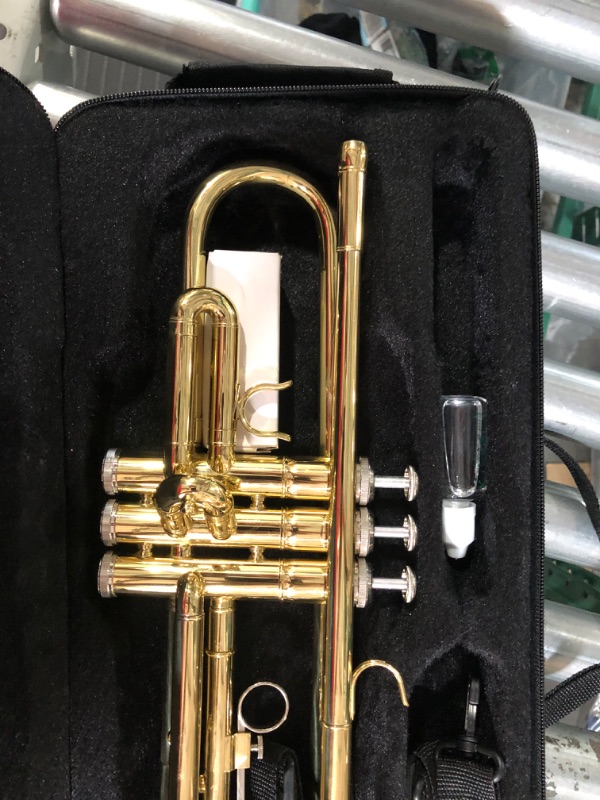 Photo 3 of ****STOCK IMAGE FOR REFERENCE*** 
Qsanpel Bb Standard Trumpet Set for Beginner Student Brass Trumpet Instruments Silver Trumpet