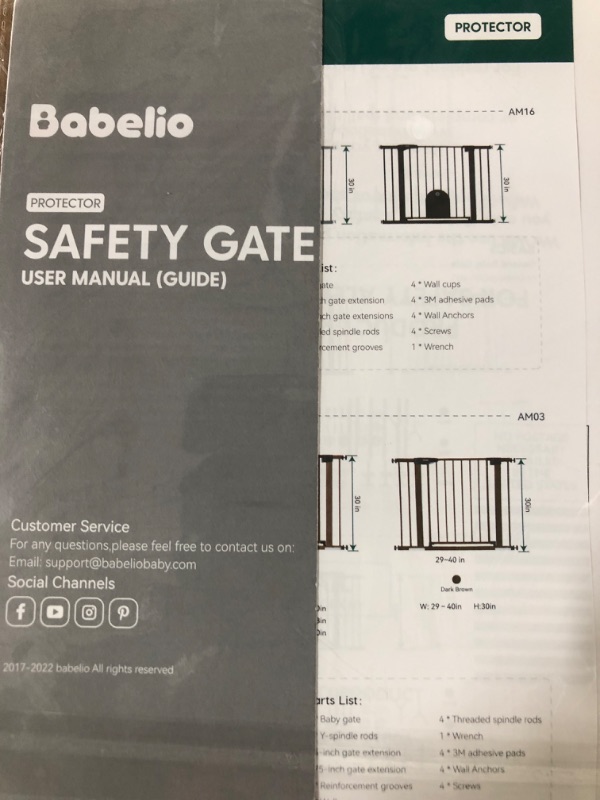 Photo 3 of Babelio Metal Baby Gate, 29-48'' Easy Install Pet Gate, Extra Wide Walk Thru Child Safety Gate with Door, Pressure Mounted Dog Gate for Doorways & Stairs, with Y Spindle Rods,Black Black 29-48 Inch (Pack of 1)