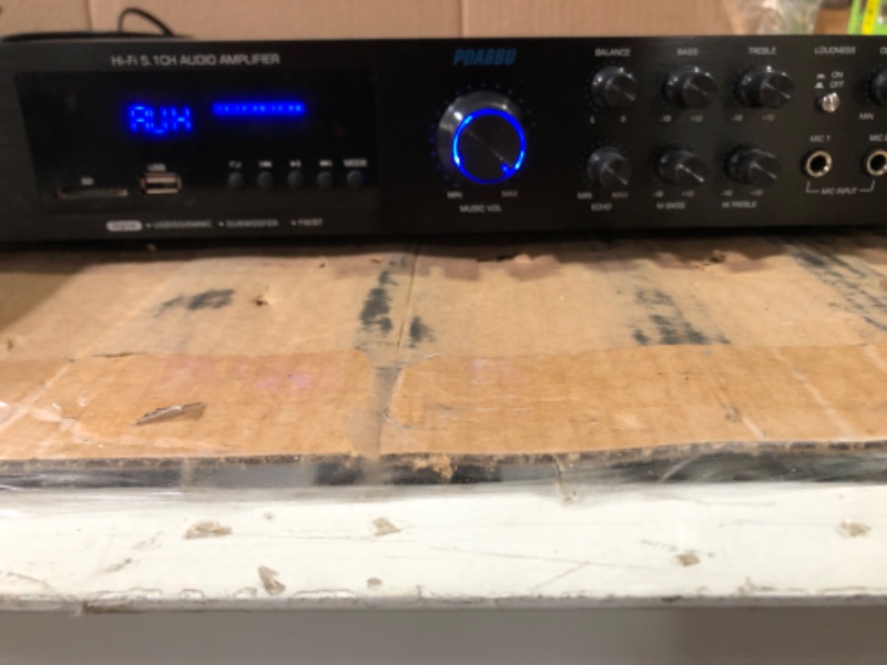 Photo 2 of * item has some damaged * but is functional *
Pyle Wireless Bluetooth Audio Amplifier - 5 Channel Sound Stereo Amp for Home Speakers -