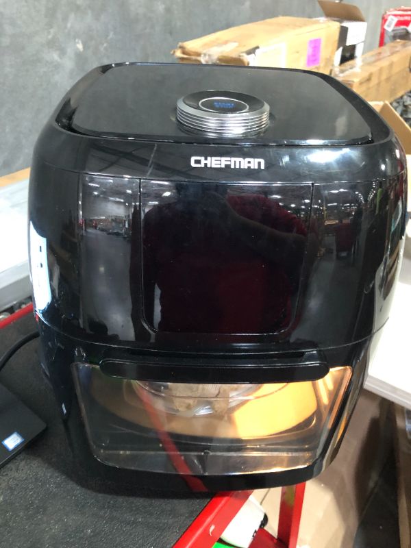 Photo 8 of **DIRTY, USED, SOME SCRATCHES** Chefman 6.3-Qt 4-In-1 Digital Air Fryer+, XL Family Size, 8 Touch Screen Presets, Black