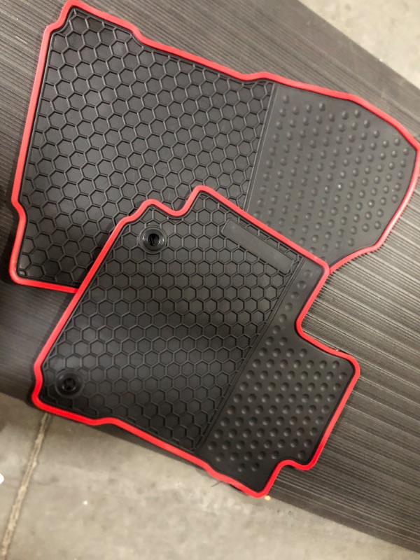 Photo 2 of San Auto Car Rubber Floor Mat Custom Fit for Toyota Corolla Sedan 2014 - 2019 Automatic Transmission Black Red Auto Liner Mats Hatchback Model Red Edge 2014-2019 Version