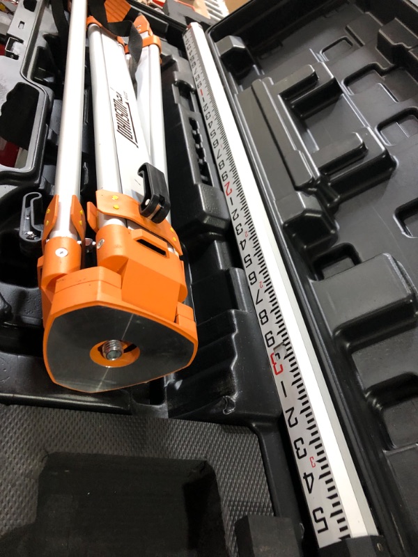 Photo 1 of Johnson Level & Tool 99-026K Self Leveling Rotary Laser System, 200-Feet Rotary Laser Level Kit + Tape Measure
