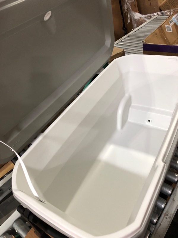 Photo 4 of ***DRAIN CAP DAMAGED*** Coleman Ice Chest | Coleman 316 Series Wheeled Hard Coolers Rock Gray 100 Quart Wheeled Coolers