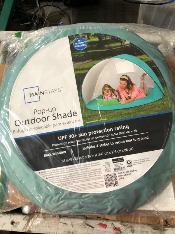 Photo 2 of Beach House Canopy Pop up Shade Tent with Carry Bag,UPF 30+ Sun Protection,Teal,58"x69"