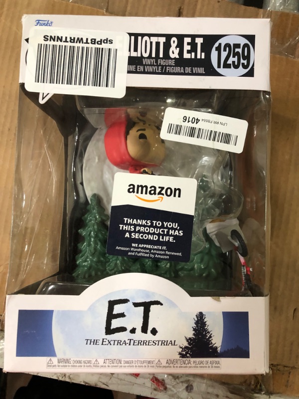 Photo 1 of ***BIKE BROKEN OFF ***** Funko Pop! Moment: E.T. The Extra-Terrestrial - Elliot and E.T. Flying (Glow in The Dark), Multicolor, 50769