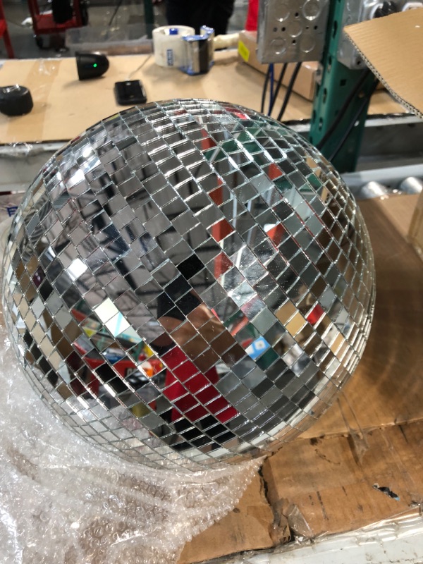 Photo 1 of 2 Pack Large Disco Ball Silver Hanging Mirror Disco Ball Reflective Mirror Disco Ball Ornament 
