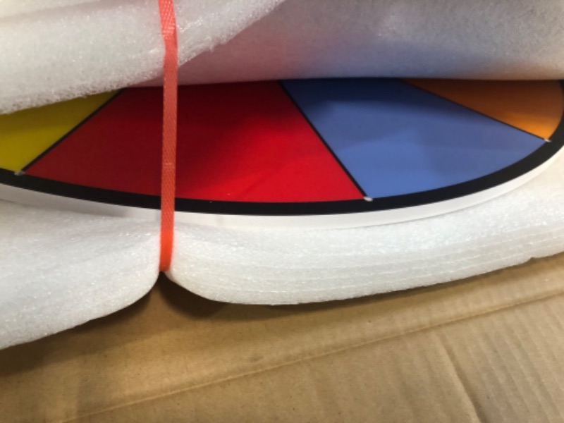 Photo 1 of 24 Inch Spinning Wheel, 12 Slots Color Prize Wheel with Gooseneck Tray, Dry Erase Marker & Eraser