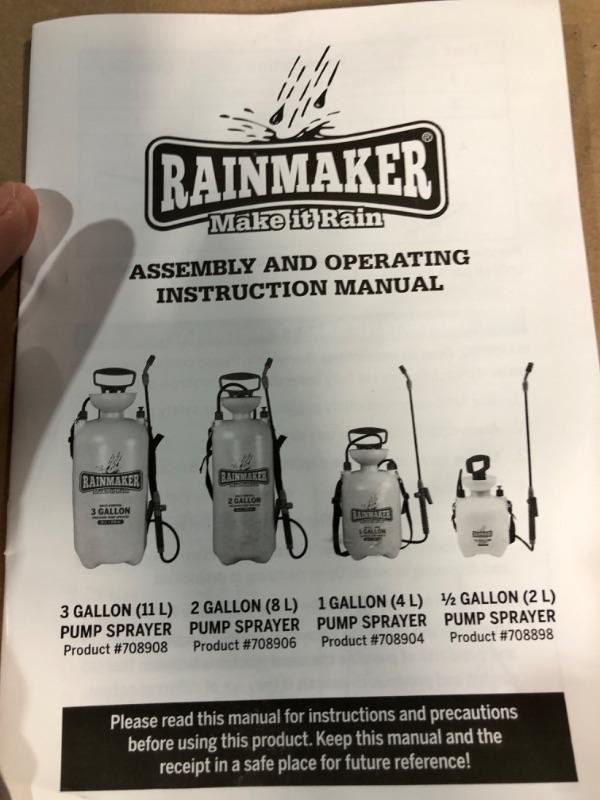 Photo 2 of **SEE NOTES**
Rainmaker Multi-Purpose Pressure Pump Sprayer 