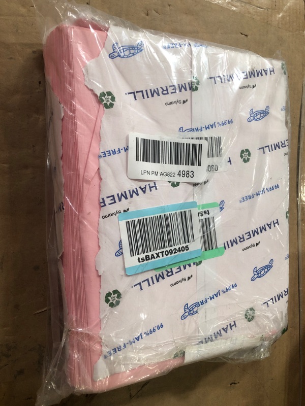 Photo 1 of Hammermill Colored Paper, 24 lb Pink Printer Paper, 8.5 x 11-1 Ream (500 Sheets) - Made in the USA, Pastel Paper, 104463R Pink 1 Ream | 500 Sheets