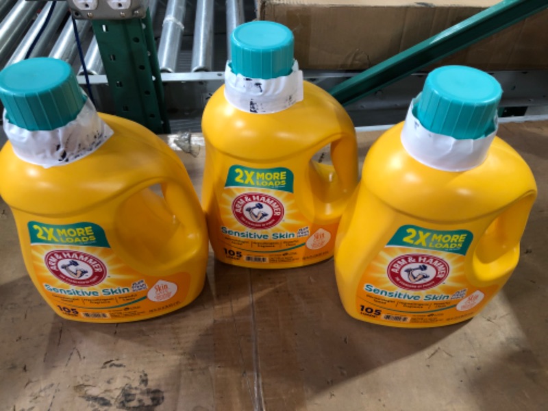 Photo 2 of Arm & Hammer Sensitive Skin Plus Fresh Scent, 105 Loads Liquid Laundry Detergent, 105 Fl oz 3 pack