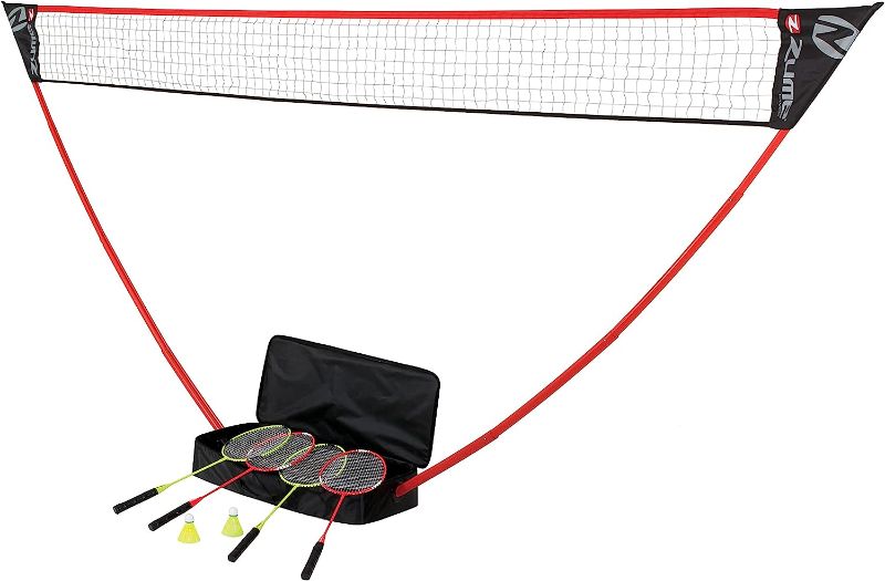 Photo 1 of ***SEE NOTE**** Zume Games Portable Badminton Set with Freestanding Base - Sets Up on Any Surface in Seconds - No Tools or Stakes Required